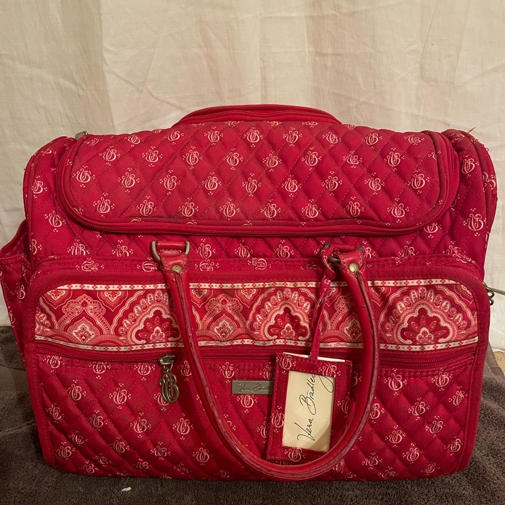 Vera Bradley NANTUCKET RED ROLLING Carry-On 17"